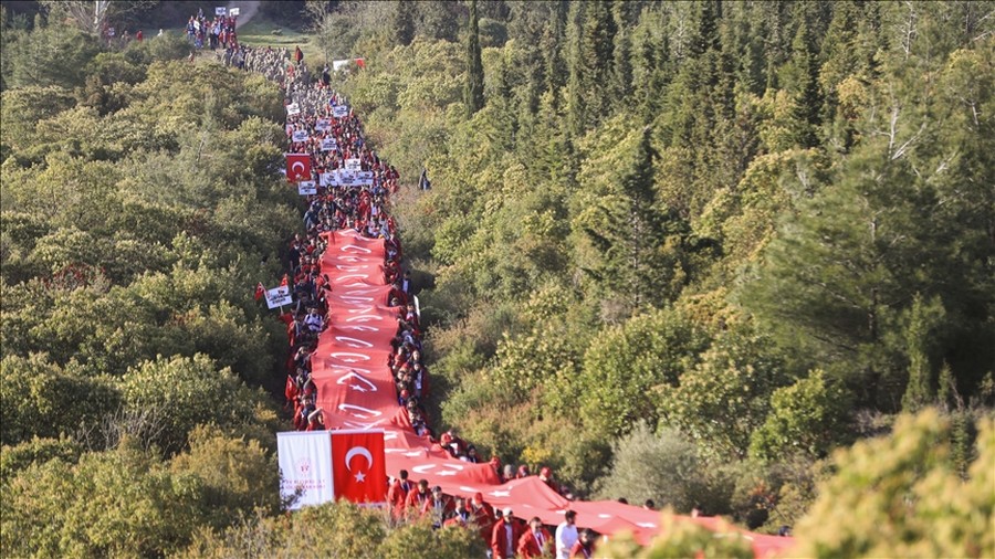 ­Çanakkale'de 57. Alay Vefa Yürüyüşü 